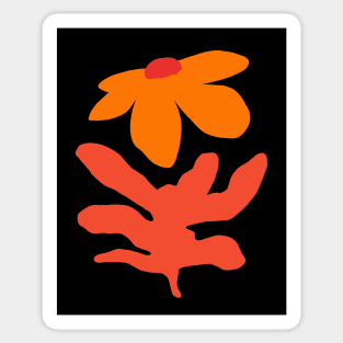 Retro Orange Flower Sticker